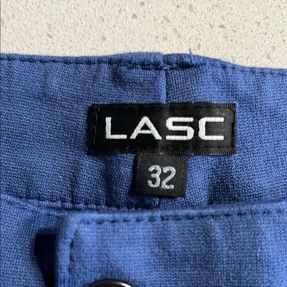 LASC Stretch Blue Short Shorts Size 32-34 L - Picture 2 of 7